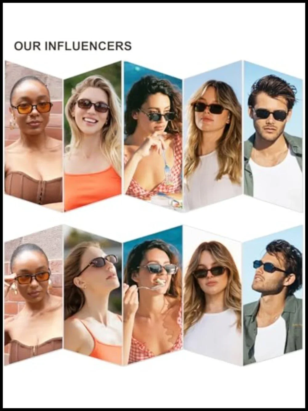 Rectangular Polarized Sunglasses with UV400 TAC Lenses